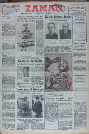 Zaman Gazetesi 12 Haziran 1935 kapağı