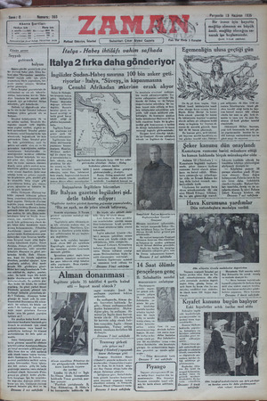 Zaman Gazetesi 13 Haziran 1935 kapağı