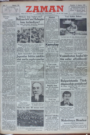 Zaman Gazetesi 15 Haziran 1935 kapağı