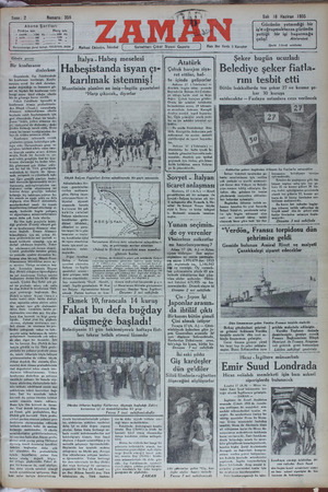 Zaman Gazetesi 18 Haziran 1935 kapağı
