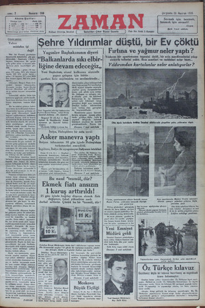 Zaman Gazetesi 26 Haziran 1935 kapağı