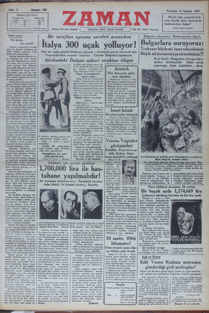 Zaman Gazetesi 18 Temmuz 1935 kapağı