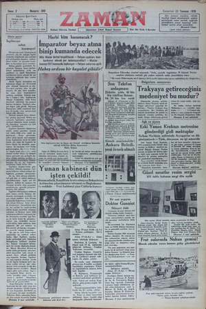 Zaman Gazetesi 20 Temmuz 1935 kapağı