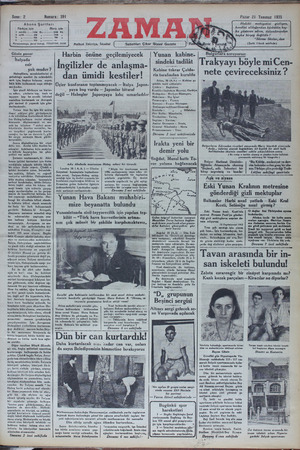 Zaman Gazetesi 21 Temmuz 1935 kapağı