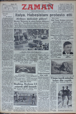 Zaman Gazetesi 22 Temmuz 1935 kapağı