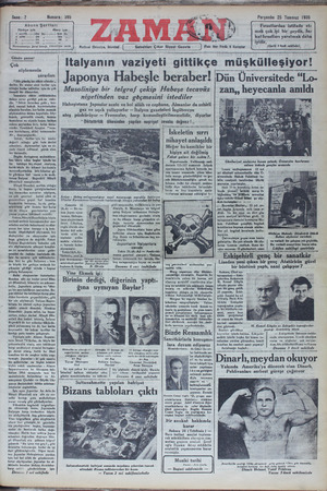 Zaman Gazetesi 25 Temmuz 1935 kapağı
