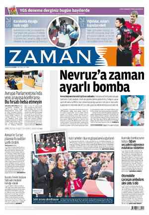 Zaman Gazetesi 21 Mart 2012 kapağı
