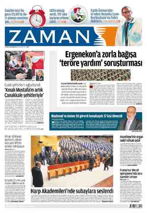 Zaman Gazetesi 24 Mart 2012 kapağı