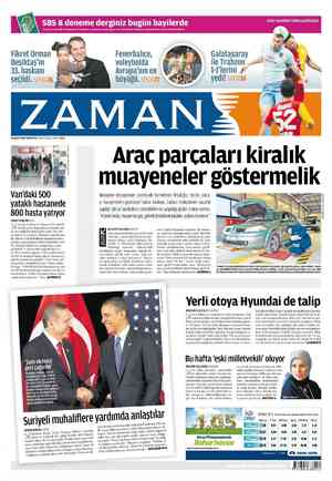 Zaman Gazetesi 26 Mart 2012 kapağı