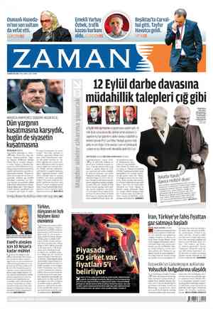 Zaman Gazetesi 3 Nisan 2012 kapağı