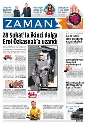 Zaman Gazetesi 20 Nisan 2012 kapağı