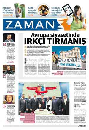 Zaman Gazetesi 28 Nisan 2012 kapağı