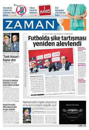 Zaman Gazetesi 1 Mayıs 2012 kapağı