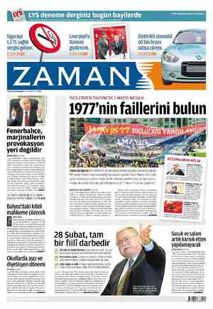 Zaman Gazetesi 2 Mayıs 2012 kapağı