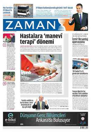 Zaman Gazetesi 11 Mayıs 2012 kapağı