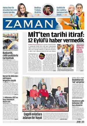 Zaman Gazetesi 12 Mayıs 2012 kapağı