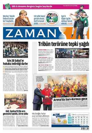 Zaman Gazetesi 14 Mayıs 2012 kapağı