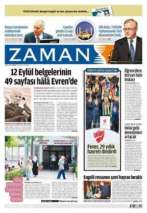 Zaman Gazetesi 17 Mayıs 2012 kapağı
