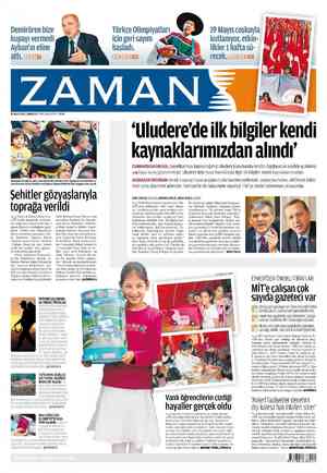 Zaman Gazetesi 19 Mayıs 2012 kapağı
