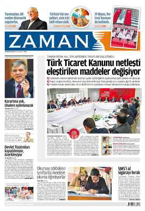 Zaman Gazetesi 20 Mayıs 2012 kapağı
