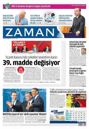Zaman Gazetesi 21 Mayıs 2012 kapağı