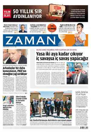 Zaman Gazetesi 25 Mayıs 2012 kapağı