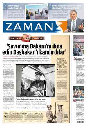 Zaman Gazetesi 28 Mayıs 2012 kapağı