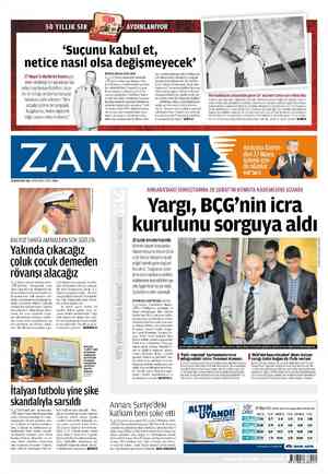 Zaman Gazetesi 29 Mayıs 2012 kapağı