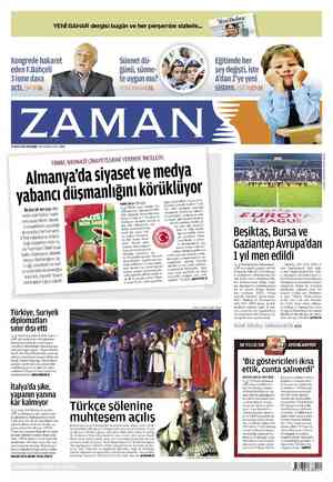 Zaman Gazetesi 31 Mayıs 2012 kapağı