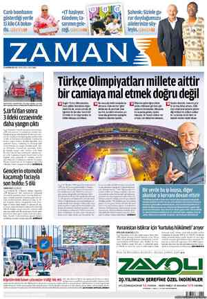 Zaman Gazetesi 19 Haziran 2012 kapağı