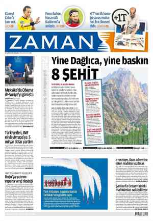 Zaman Gazetesi 20 Haziran 2012 kapağı