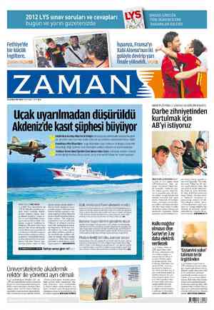Zaman Gazetesi 24 Haziran 2012 kapağı