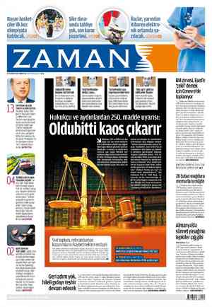 Zaman Gazetesi 30 Haziran 2012 kapağı