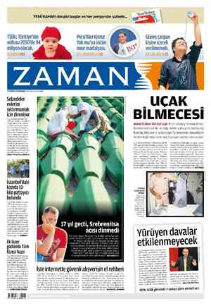 Zaman Gazetesi 12 Temmuz 2012 kapağı
