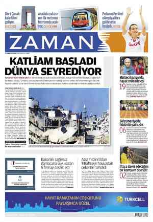Zaman Gazetesi 29 Temmuz 2012 kapağı