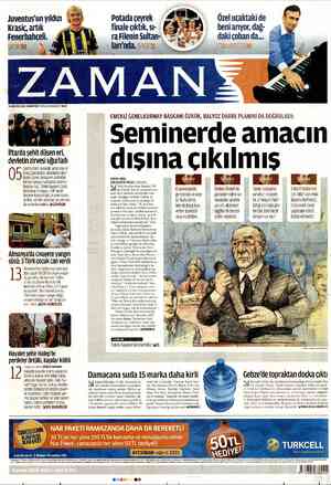 Zaman Gazetesi 4 Ağustos 2012 kapağı