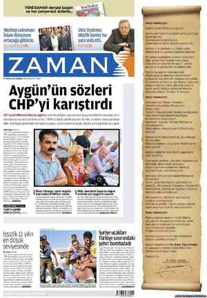 Zaman Gazetesi 16 Ağustos 2012 kapağı