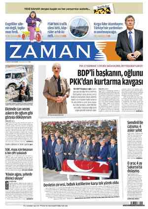 Zaman Gazetesi 23 Ağustos 2012 kapağı