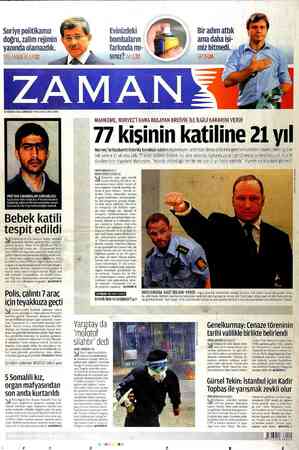 Zaman Gazetesi 25 Ağustos 2012 kapağı