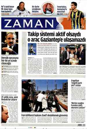 Zaman Gazetesi 26 Ağustos 2012 kapağı