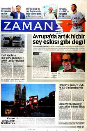 Zaman Gazetesi 2 Eylül 2012 kapağı
