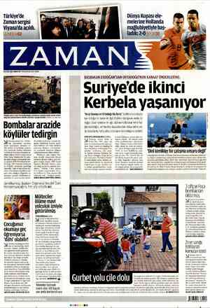 Zaman Gazetesi 8 Eylül 2012 kapağı