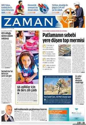 Zaman Gazetesi 11 Eylül 2012 kapağı