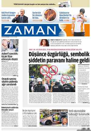 Zaman Gazetesi 20 Eylül 2012 kapağı