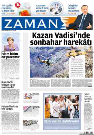 Zaman Gazetesi 28 Eylül 2012 kapağı