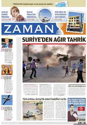 Zaman Gazetesi 4 Ekim 2012 kapağı