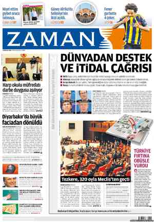Zaman Gazetesi 5 Ekim 2012 kapağı