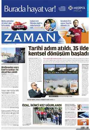 Zaman Gazetesi 6 Ekim 2012 kapağı