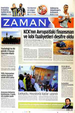 Zaman Gazetesi 7 Ekim 2012 kapağı