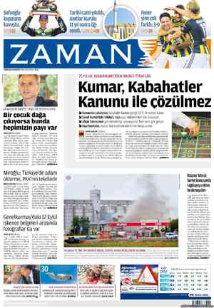 Zaman Gazetesi 8 Ekim 2012 kapağı